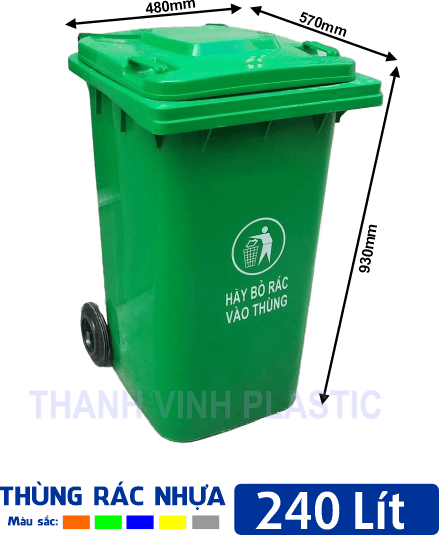 KíCH TH??C THùNG RáC 240 LíT