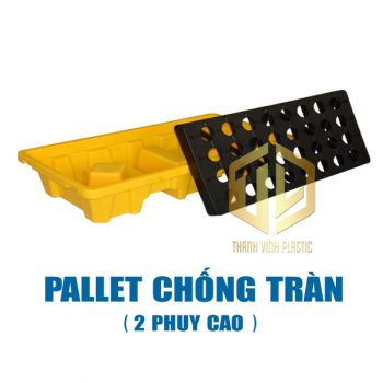 pallet ch?ng tràn d?u 2 phuy cao h1