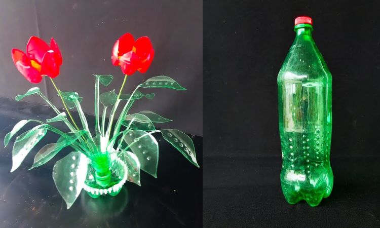 Cách làm bình hoa b?ng chai nh?a