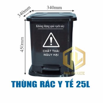 thung rac y te 25l den
