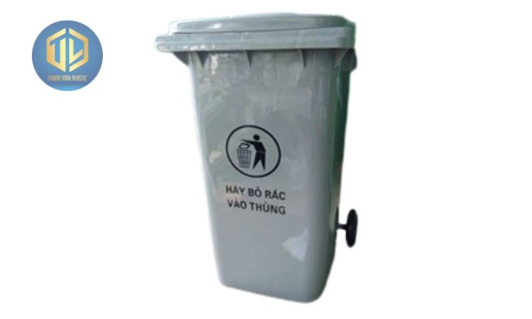 Thùng rác màu xám