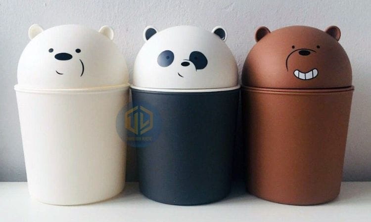 Thùng rác mini ?? bàn g?u tr?ng We Bare Bears