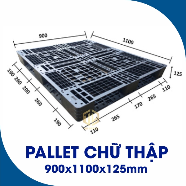 Pallet nh?a ch? th?p 900x1100x125mm