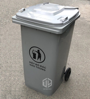 Thùng rác nh?a 120L màu xám