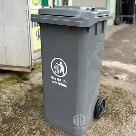 ?u ?i?m thùng rác nh?a 120l màu xám